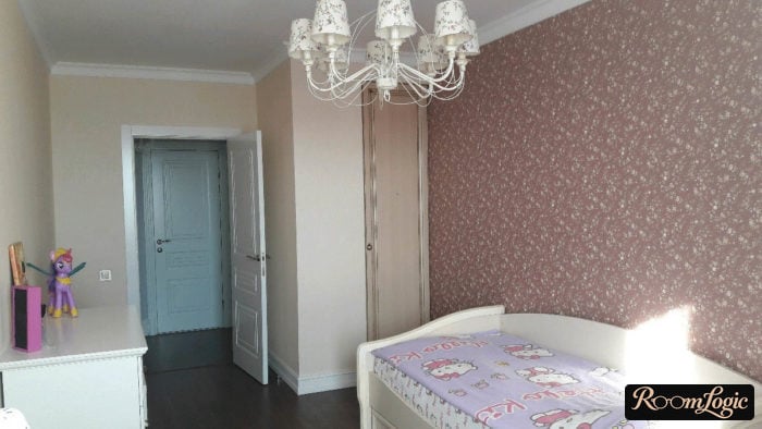kids' room in classical style in pastel tones