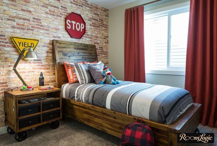 kids' room in loft style for boy