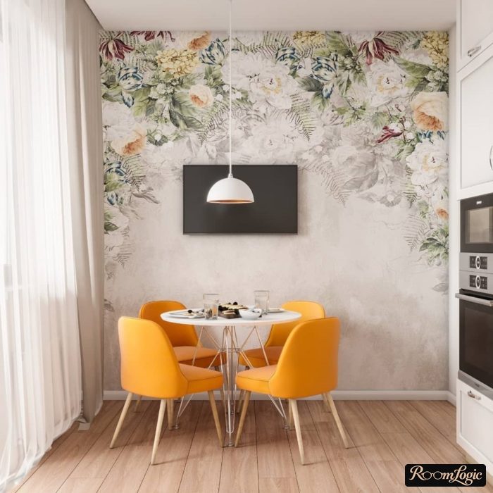kitchen 100 square feet design with refrigerator and dishwasher
