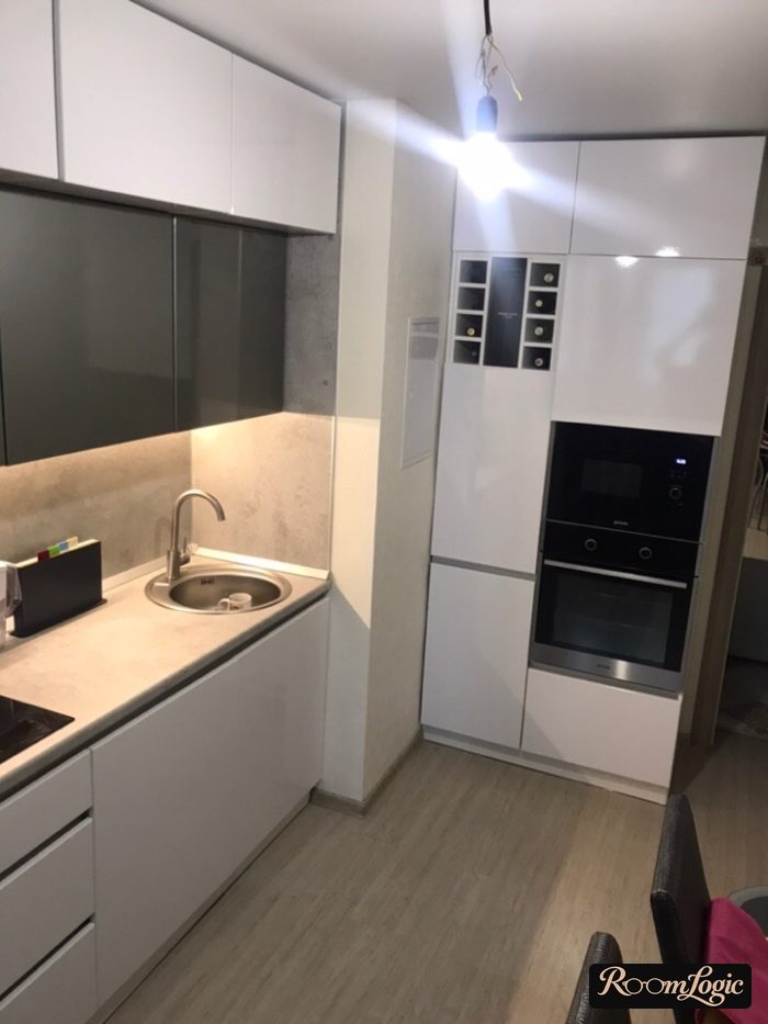kitchen 110 square feet with sofa