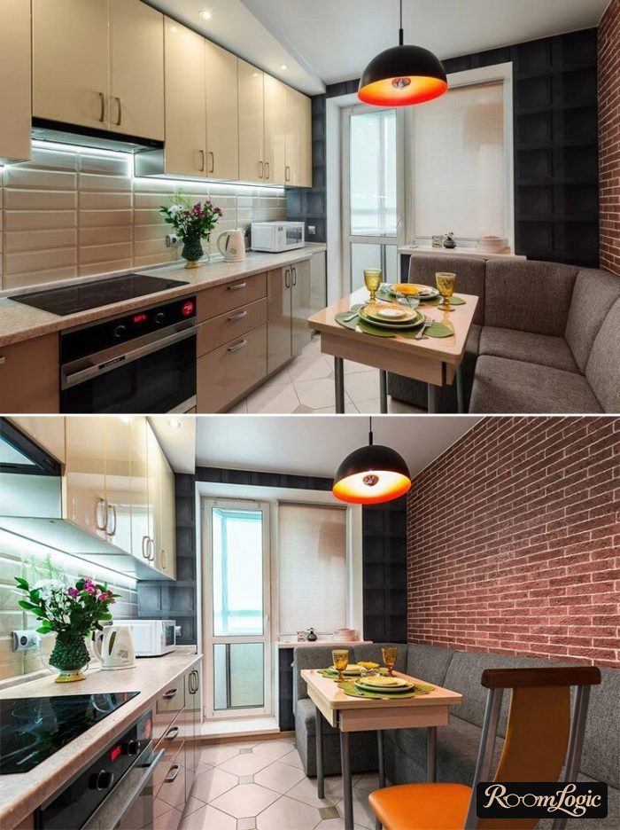 kitchen 130 square feet with balcony