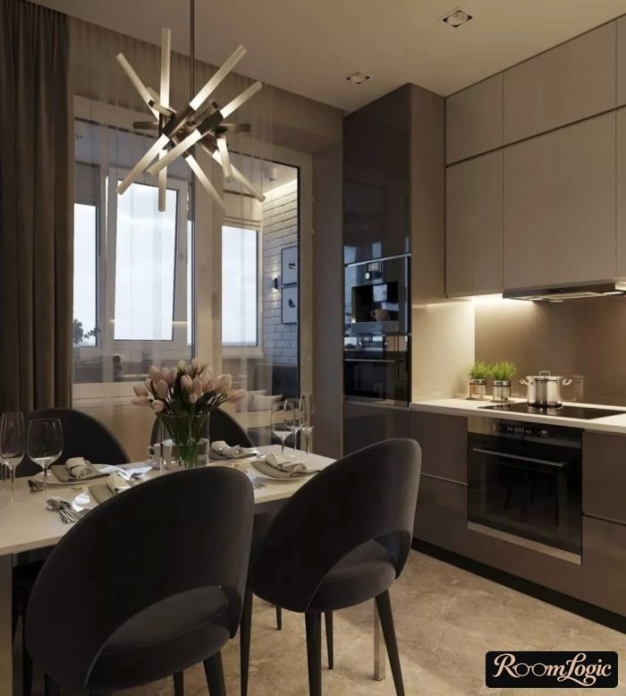 kitchen 130 square feet with sofa
