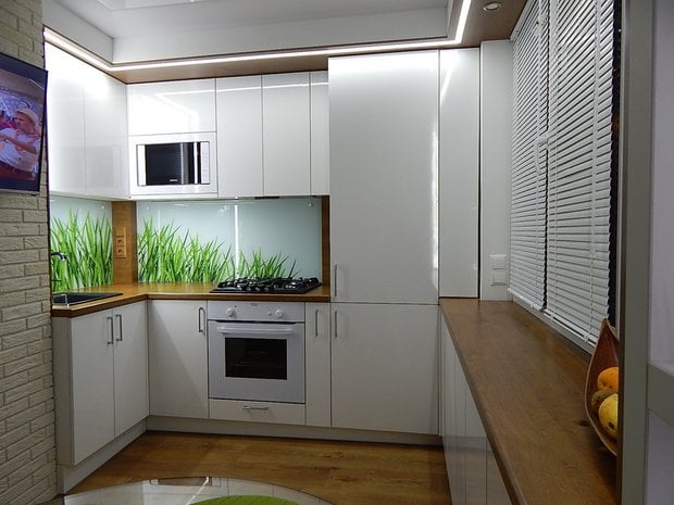 kitchen 65 square feet in tiny apartment