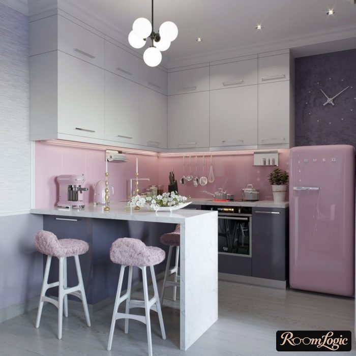 kitchen 65 square feet with refrigerator design