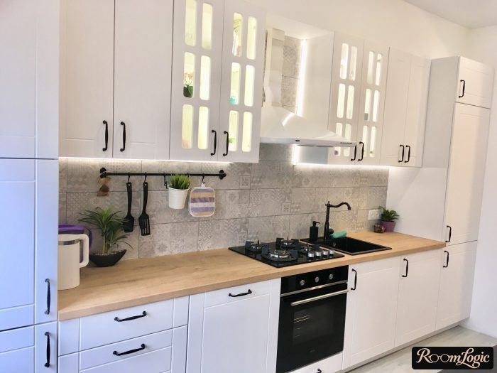 kitchen cabinet lighting in scandi style