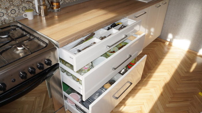 kitchen cabinets with drawers