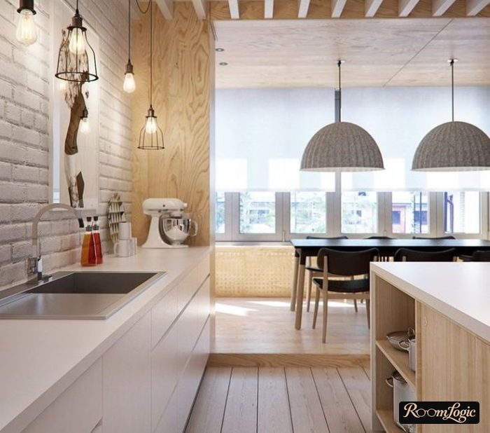 Kitchen decor without upper lighting
