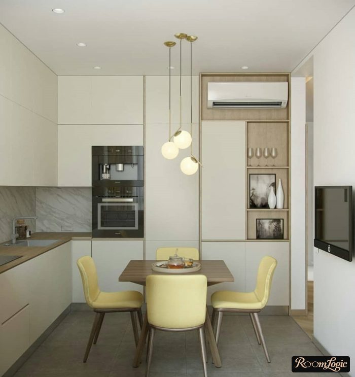 kitchen design 100 square feet with sofa and television