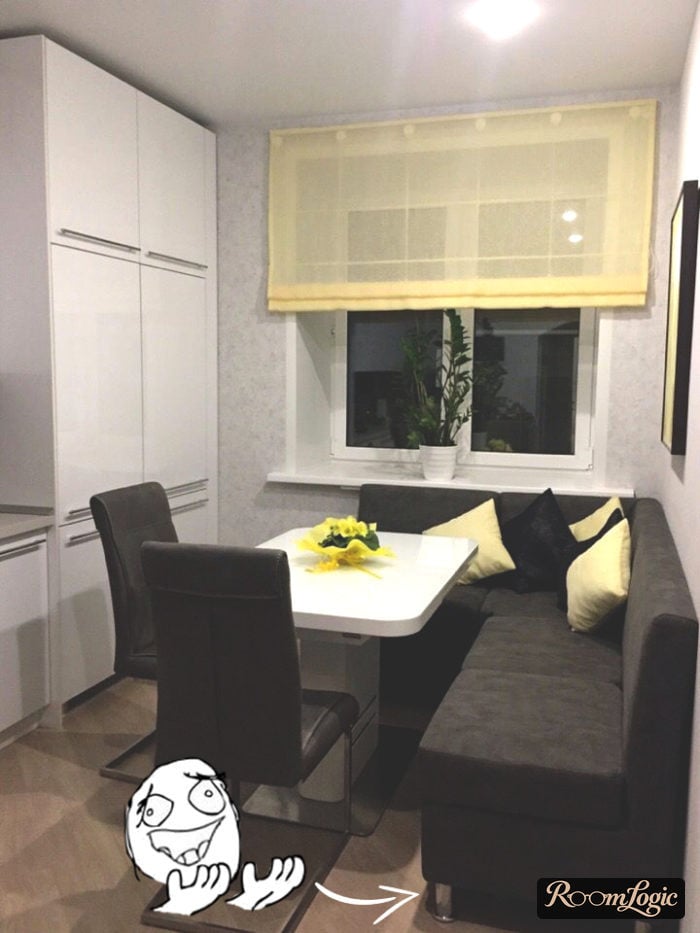 kitchen design 130 square feet with sofa and television