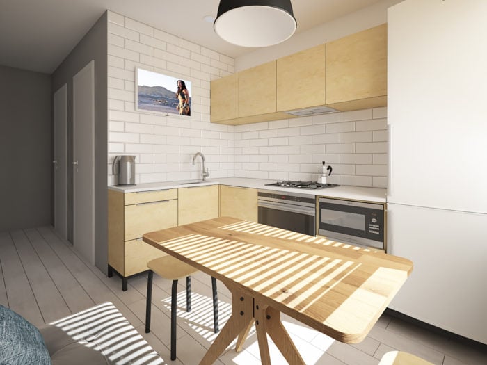 kitchen design 80 square feet in tiny apartment