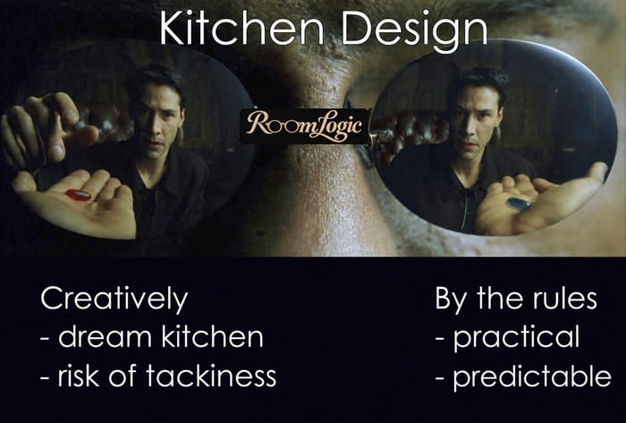 Kitchen design approached creatively or by the rules