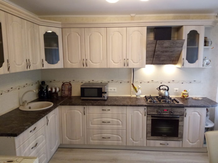 kitchen implementation according to project with dimensions