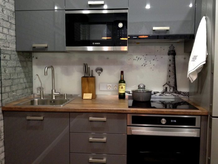 kitchen in a studio apartment for a guy