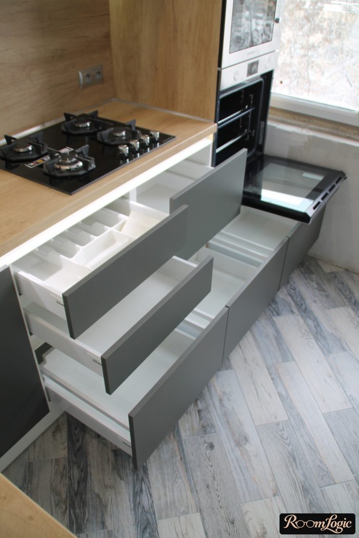 kitchen in light gray tones