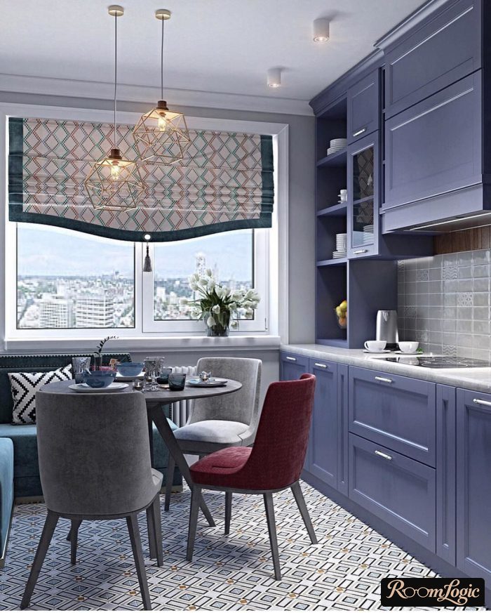 Kitchen in lilac tones