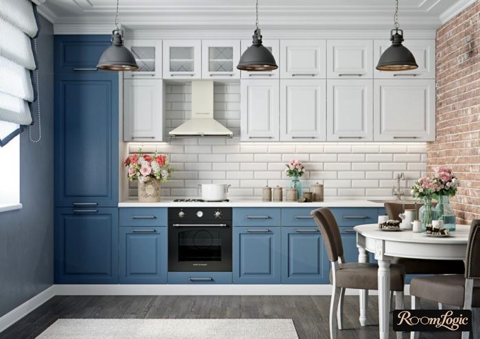 kitchen in neoclassical style with provence elements