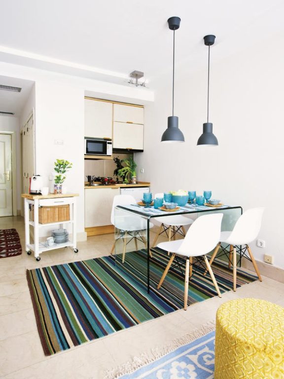kitchen in rectangular studio