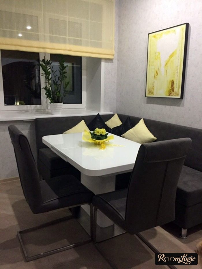 kitchen interior 130 square feet with sofa
