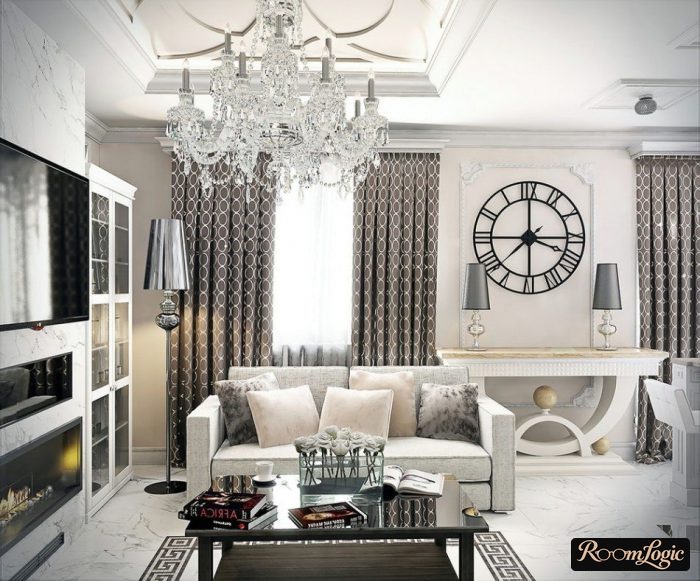 kitchen-living room art deco modern