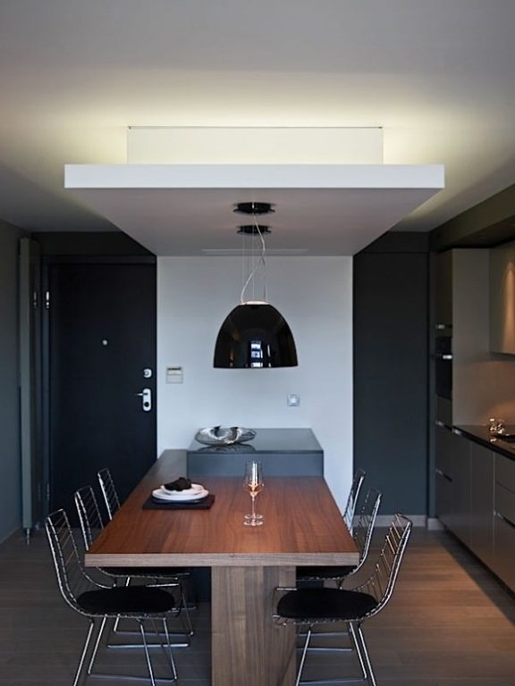 kitchen-living room designed in constructivist style