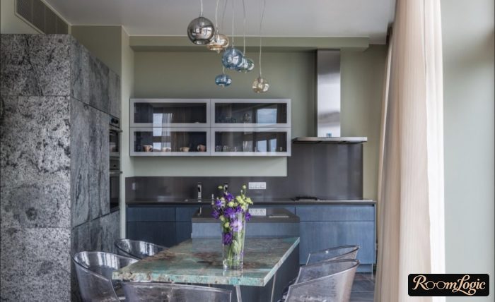 kitchen-living room in high-tech design