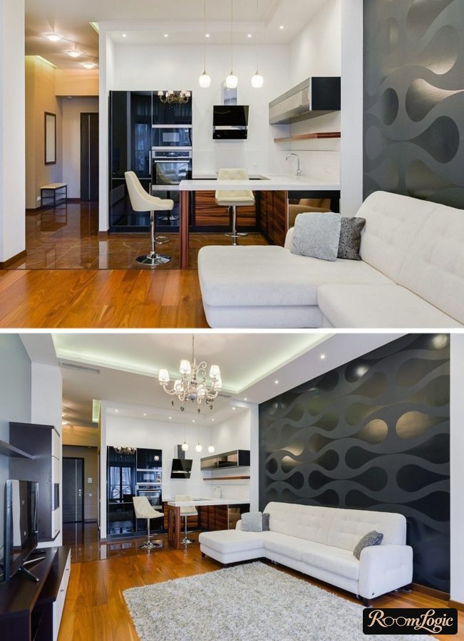 kitchen-living room in modern classic style