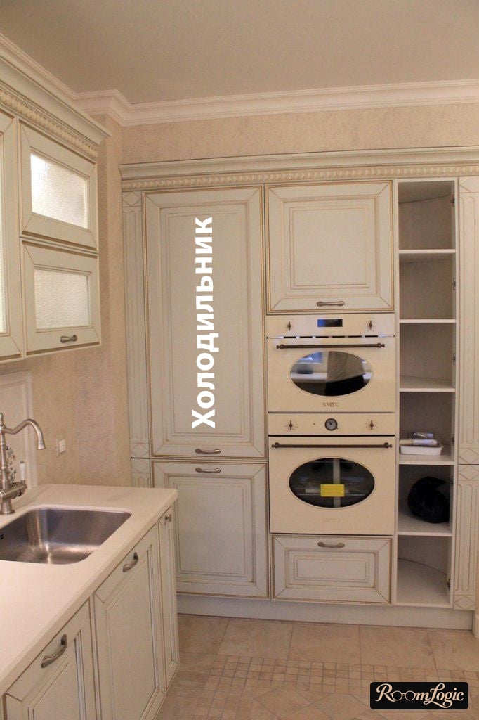 kitchen project with refrigerator in the corner 130 square feet