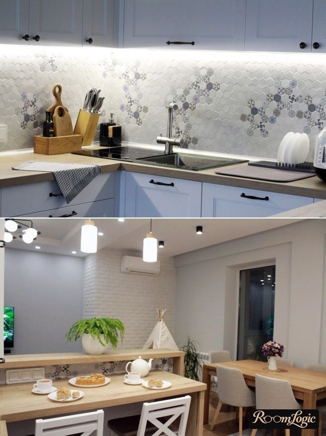 kitchen with balcony 130 square feet design ideas