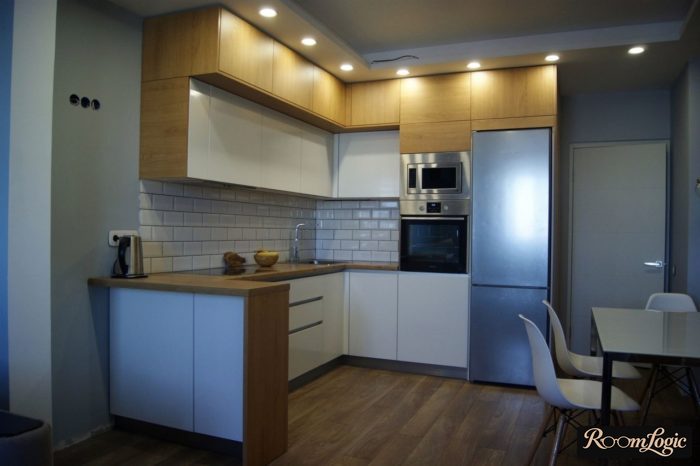 L-shaped kitchen design