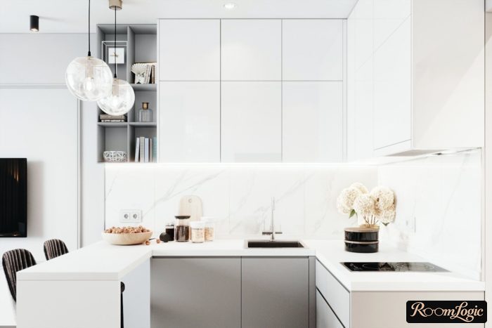 L-shaped kitchen design
