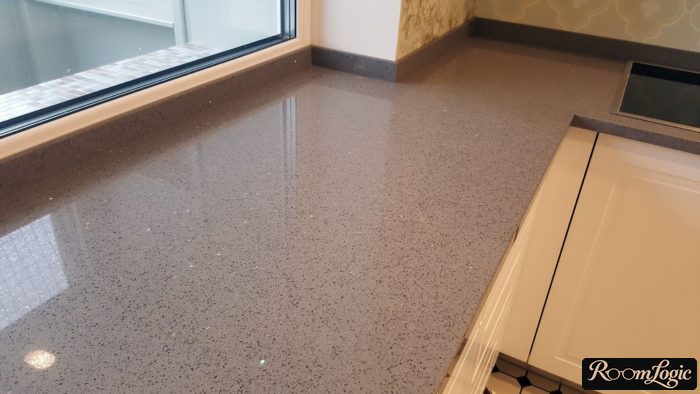 L-shaped kitchen with a window
