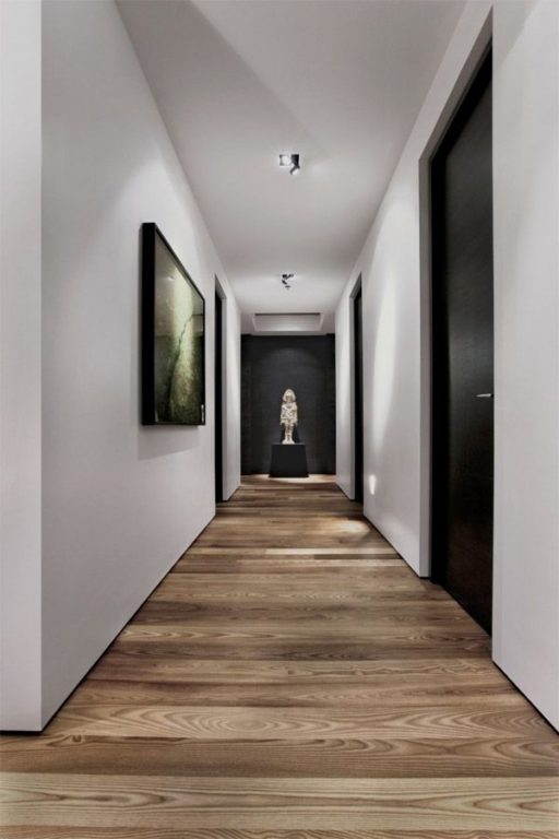 laminate across the hallway in the apartment
