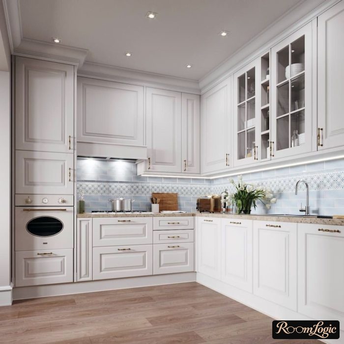laminate for kitchen in neoclassical style