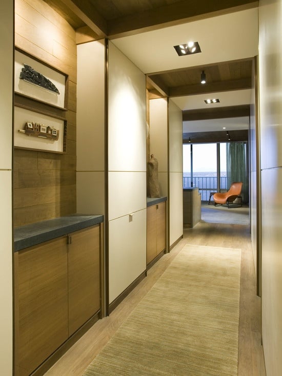 laminate on the entire floor in the hallway
