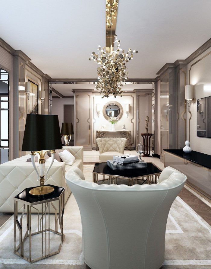 large art deco styled living room