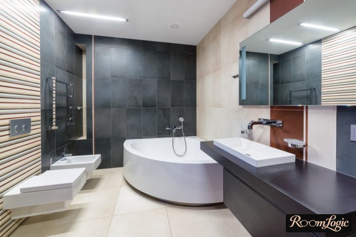 Large bathroom in a northern style