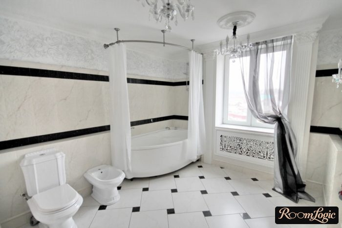Large bathroom in an ancient style