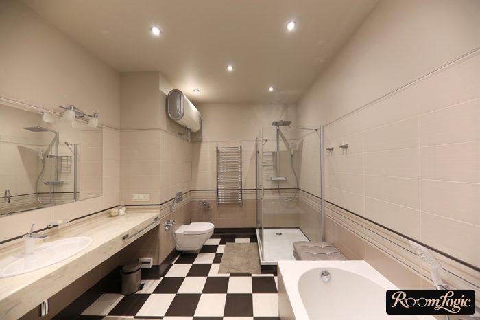 Large bathroom with toilet