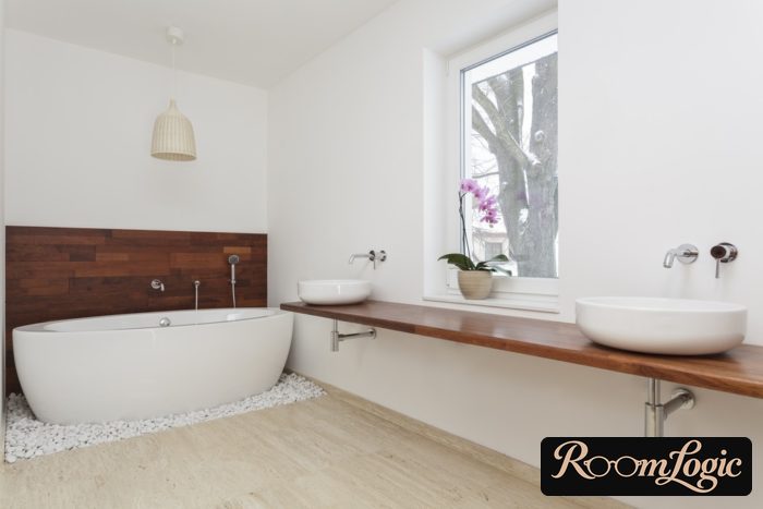 large Swedish-style bathroom