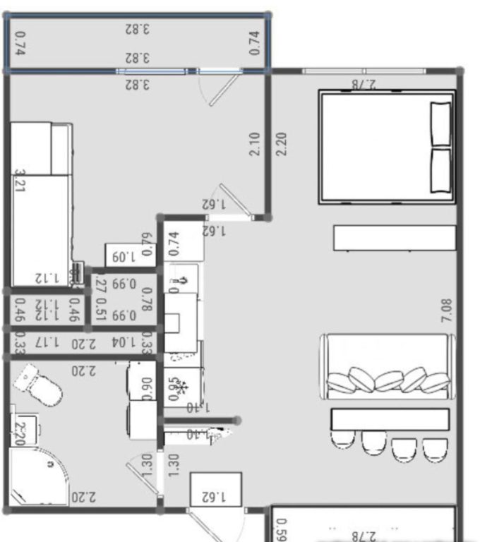 layout of a studio apartment with two children