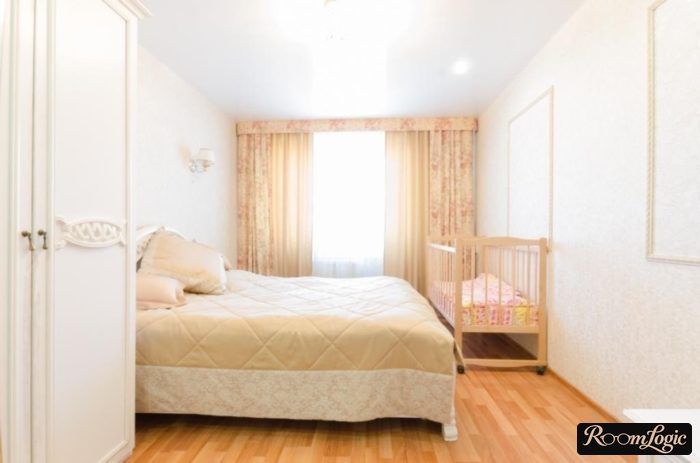 Light bedroom with nursery in one room