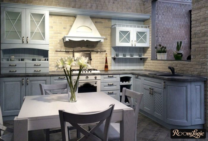 pastel colors in a Provence-style kitchen