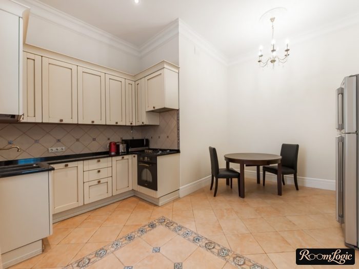 light brown kitchen in modern classic style