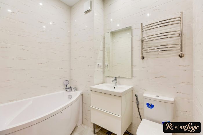 light white small bathroom with toilet
