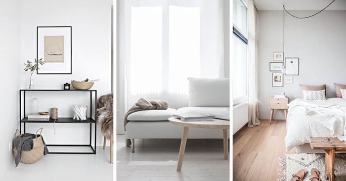 light wooden furniture in Scandinavian style