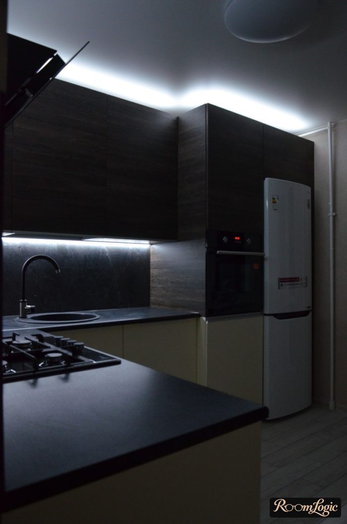 lighting in a gray kitchen