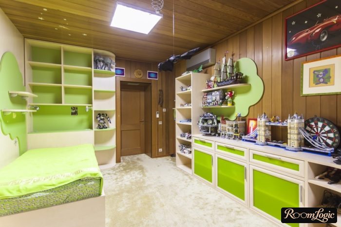 Lime green cabinets in the teenager boy’s room 12