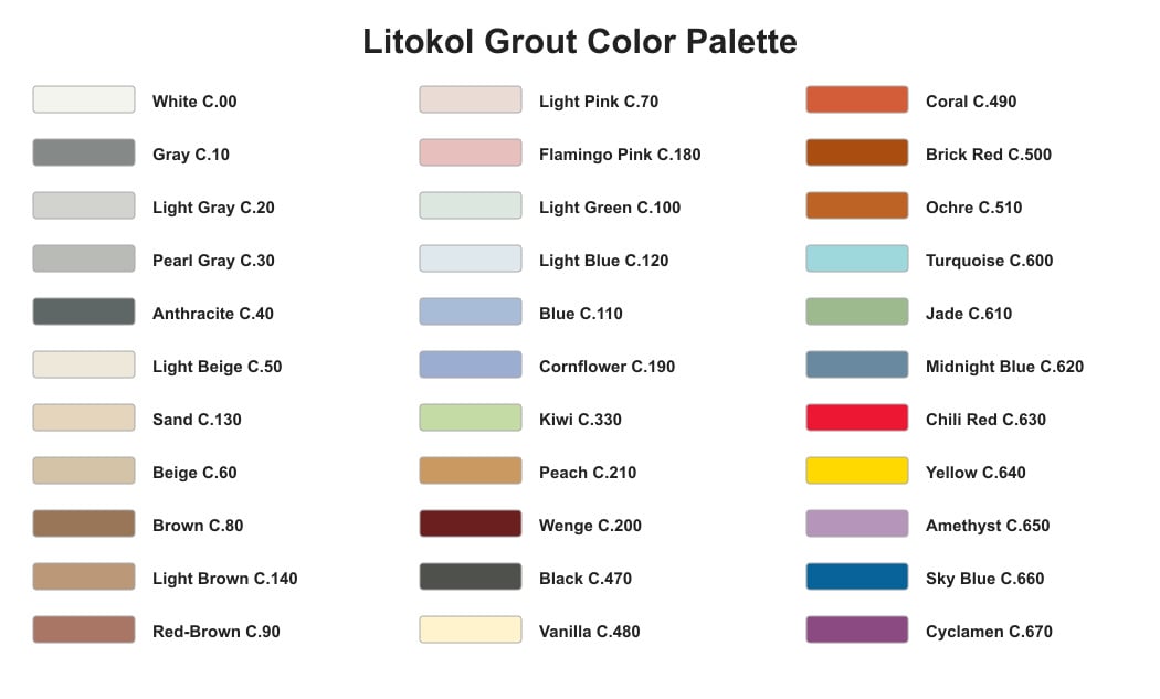 Bathroom tile grout color