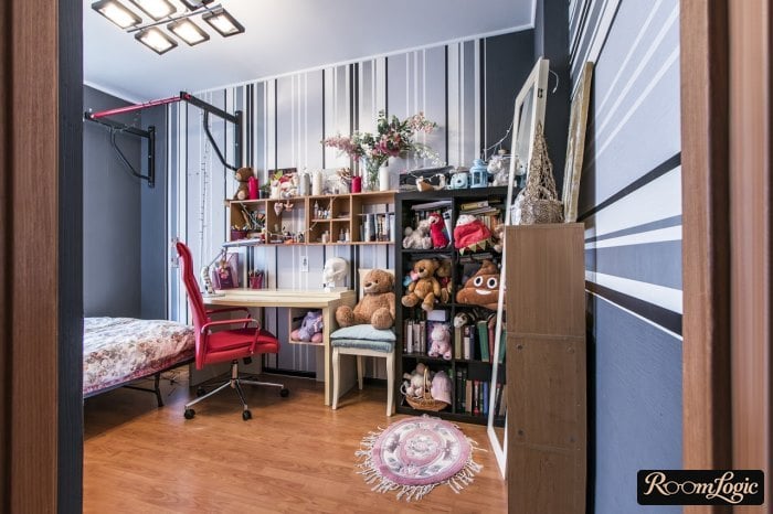 lived-in interior of a teenage girl's room