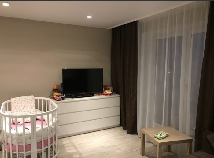 living room and kids’ room in studio apartment